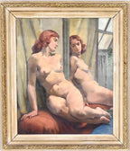 Sittande kvinna vid spegel By Philippe de Rougemont (1891–1965)