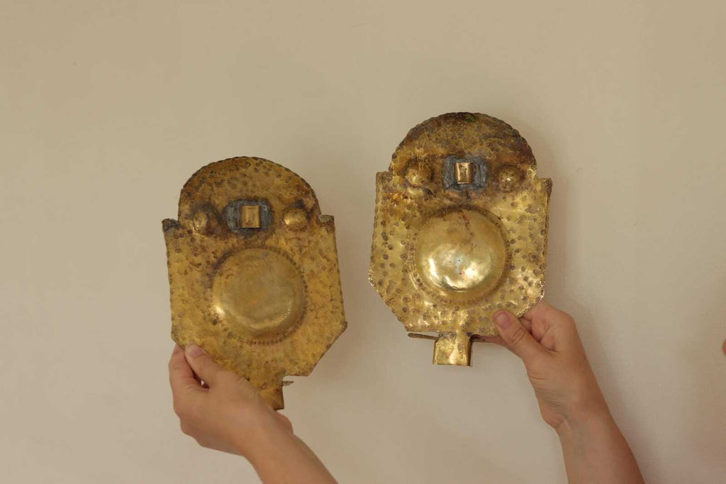Pair Of Mid Century Swedish Brass Sconces