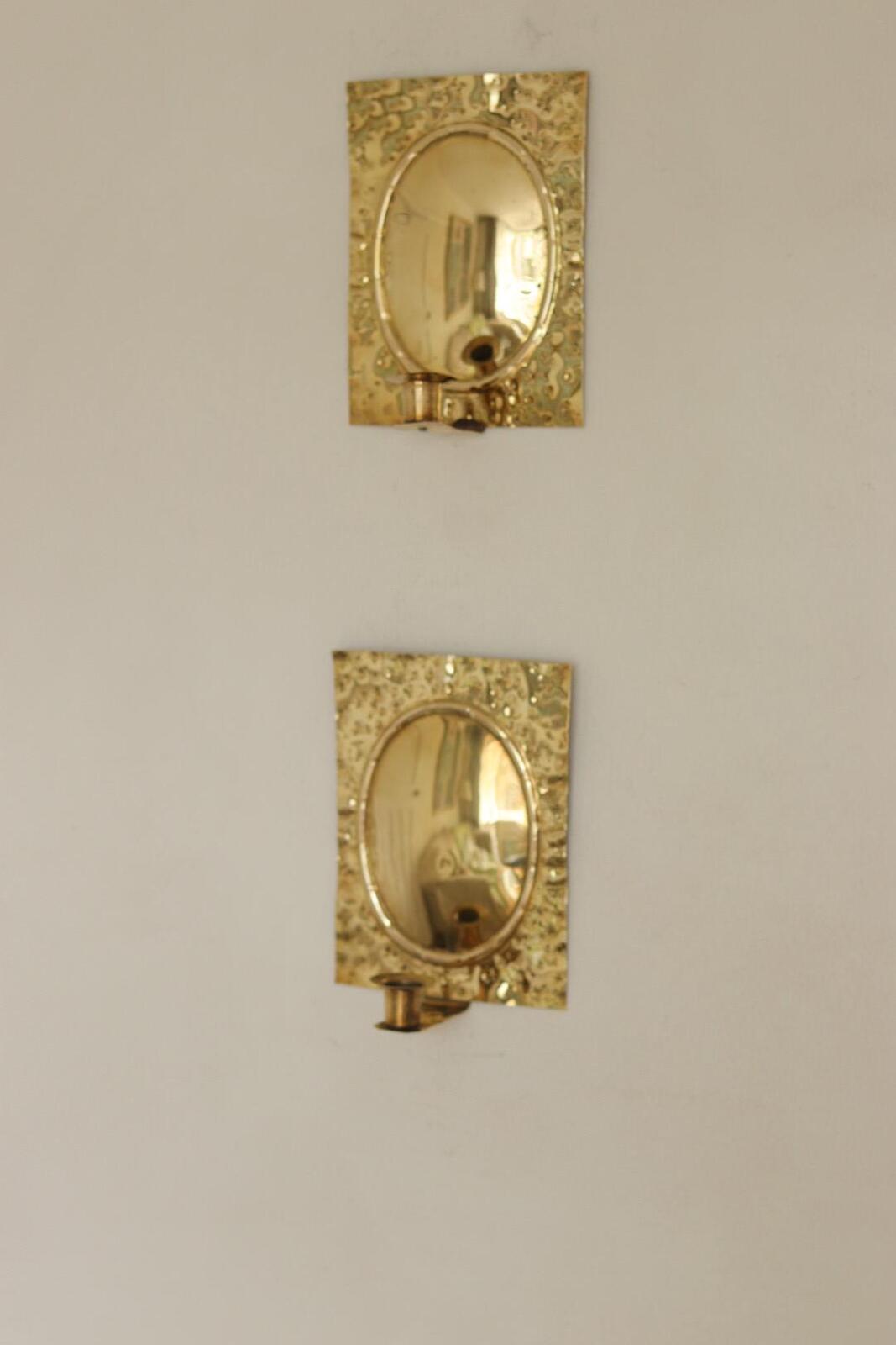 Pair Of  Swedish Brass Sconces