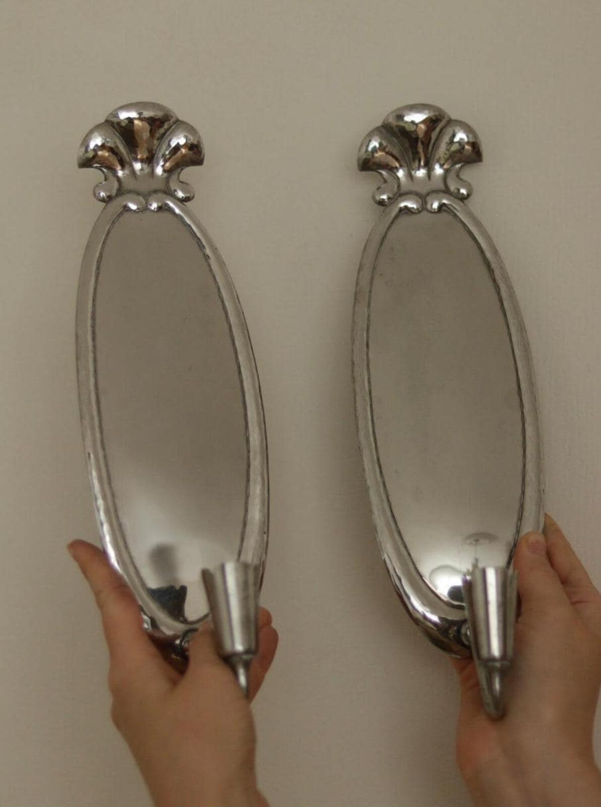 Pair of Swedish Grace Pewter Sconces by Svenskt - Tenn