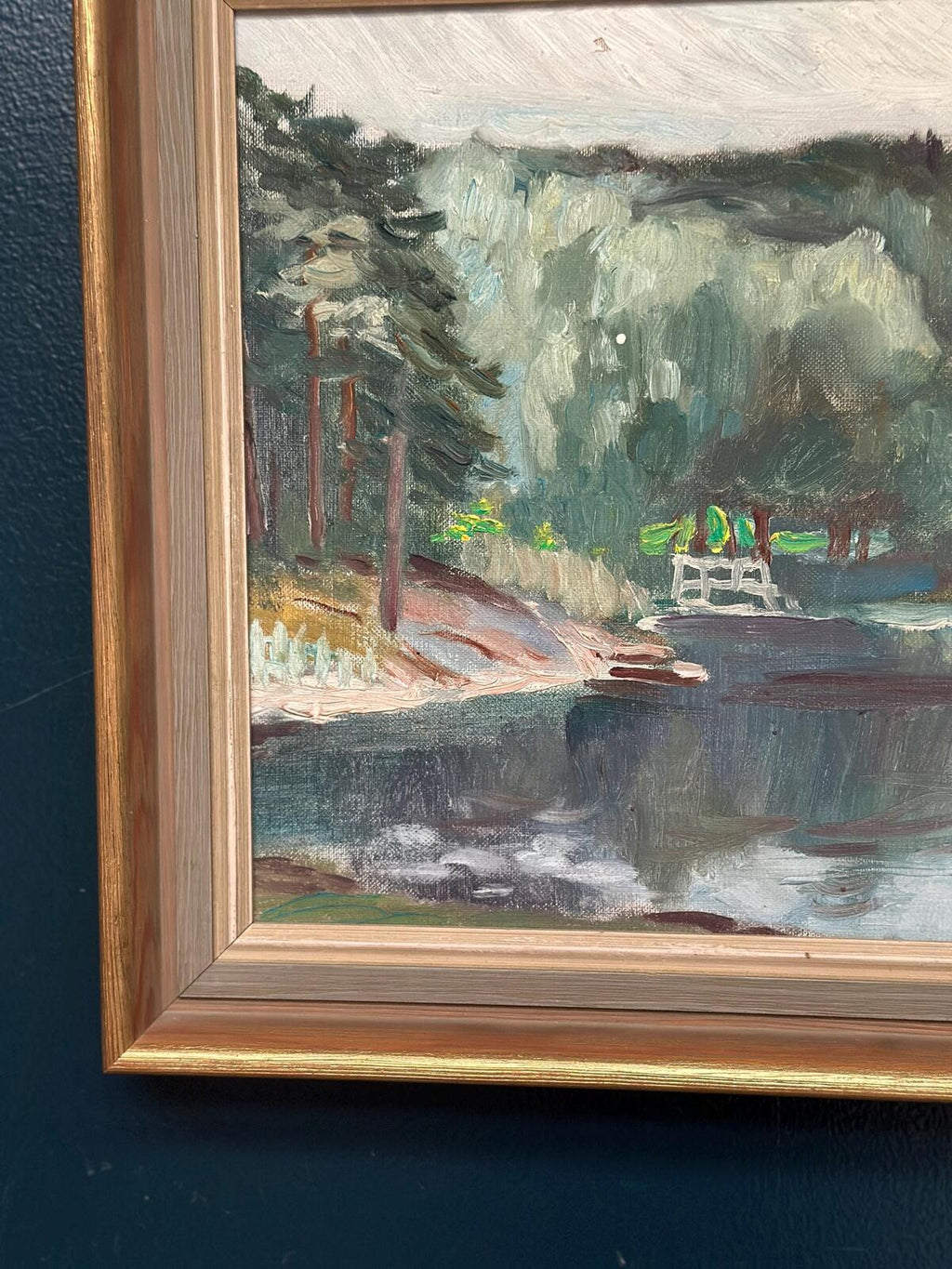 “Lake with Houses” by G. Arner