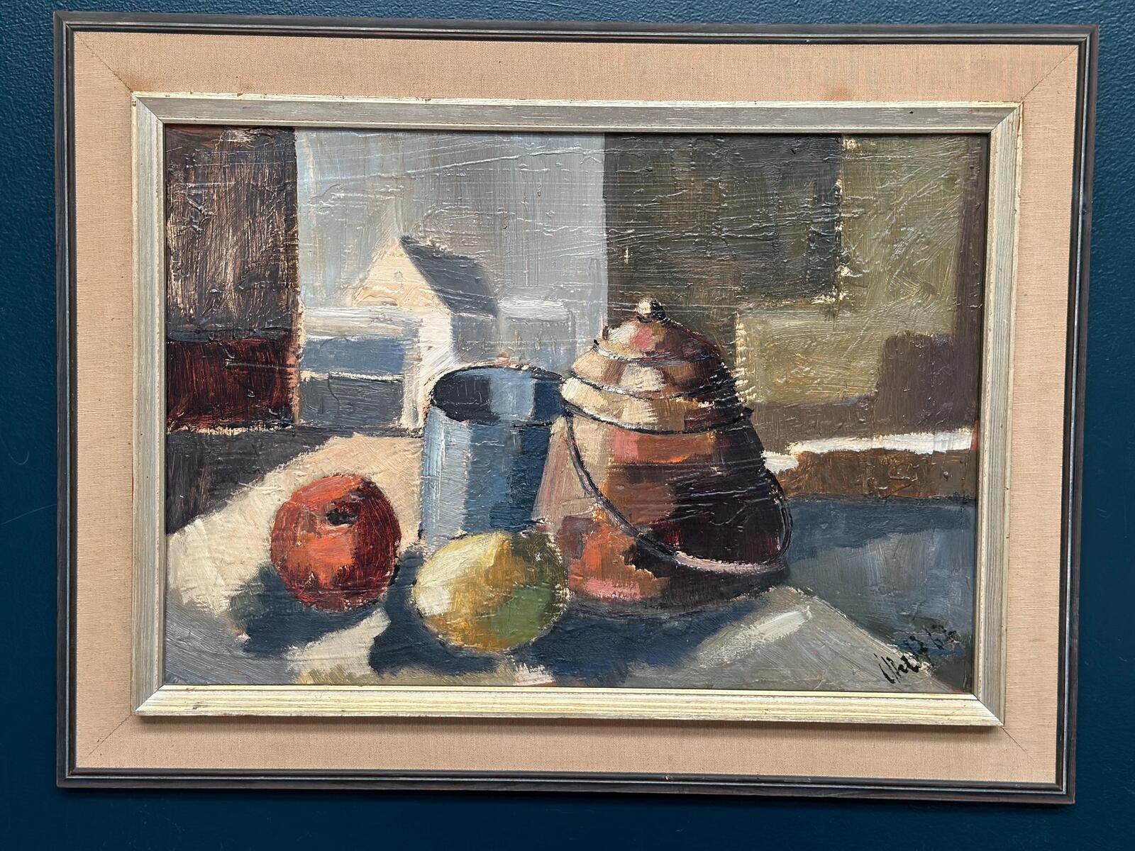 Original Swedish Oil on Panel – “Still Life” Attributed to Åke Wilhelm Andersson –1962 – Vintage & Framed – 63 × 54 cm (24.8" × 21.3")