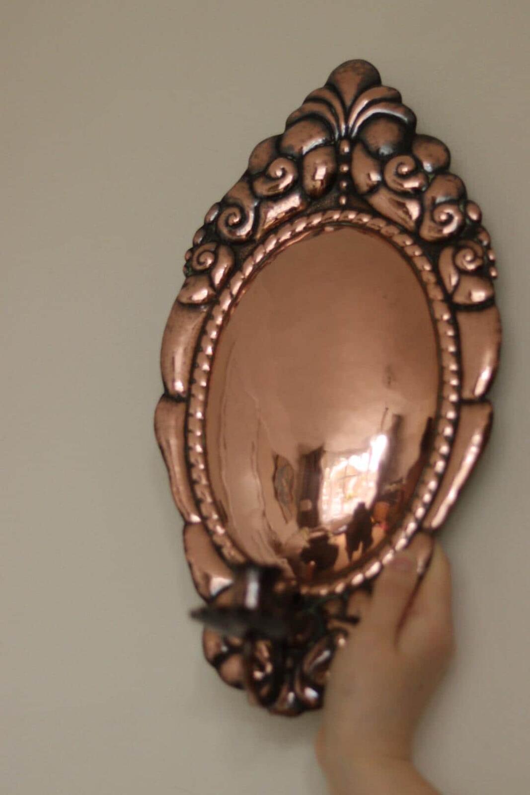 Pair of Vintage Swedish Copper Wall Sconces