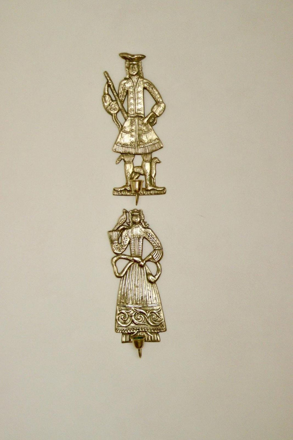 Pair of Mid-Century Brass Danish Sconces