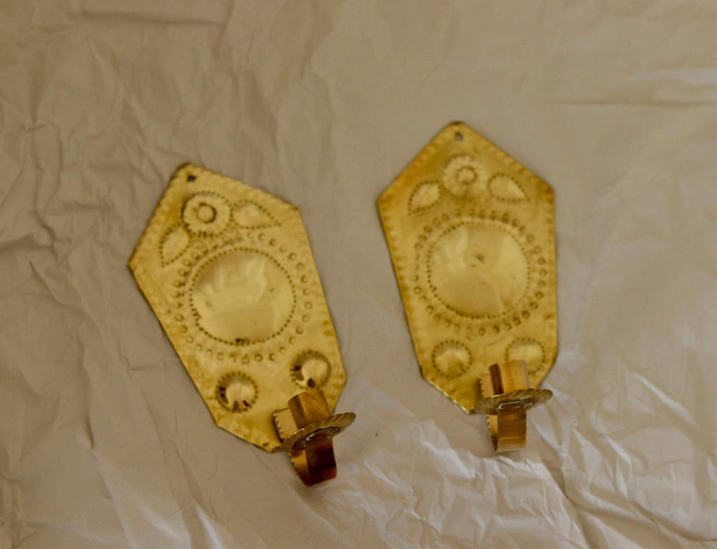 Pair Of Swedish Brass Sconces