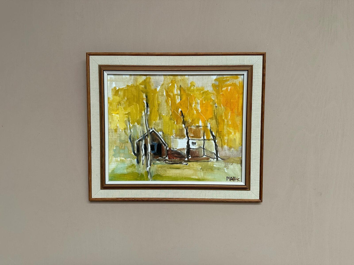 “Houses and Trees in Autumn ” by Pia H. Campbell