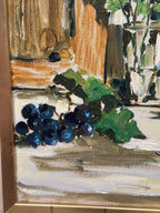 Original Swedish Oil on Canvas – “Still Life with Flowers and Grapes” by Aldo Altomare – Vintage & Framed – 64 × 46 cm (25.2" × 18.1")