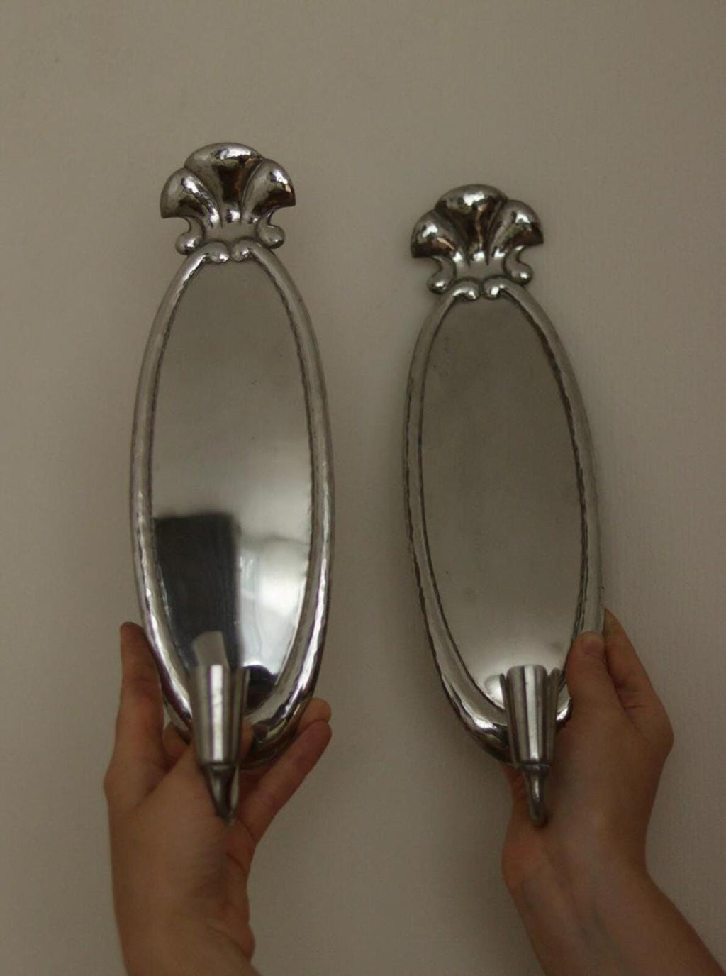 Pair of Swedish Grace Pewter Sconces by Svenskt - Tenn
