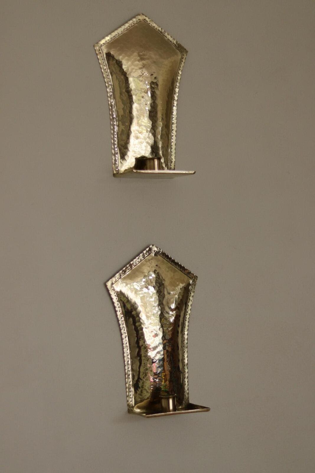 Pair Of Mid Century Swedish Brass Sconces