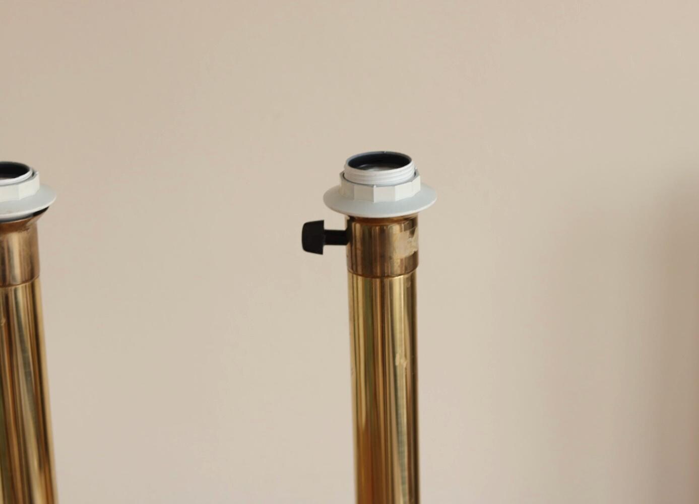 Pair of  Vintage Large Brass Table Lamps