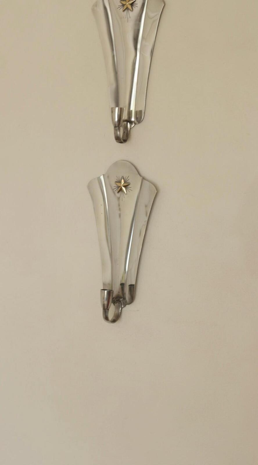 Pair Of Mid Century Swedish Pewter Sconces