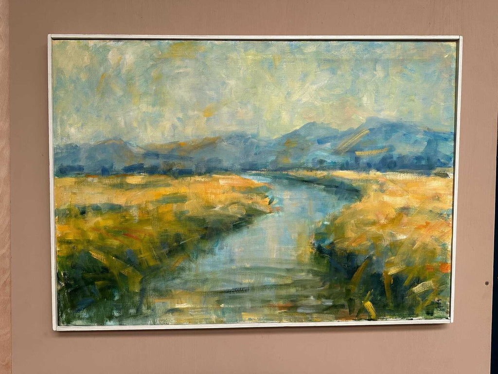 River Landscape with Mountains