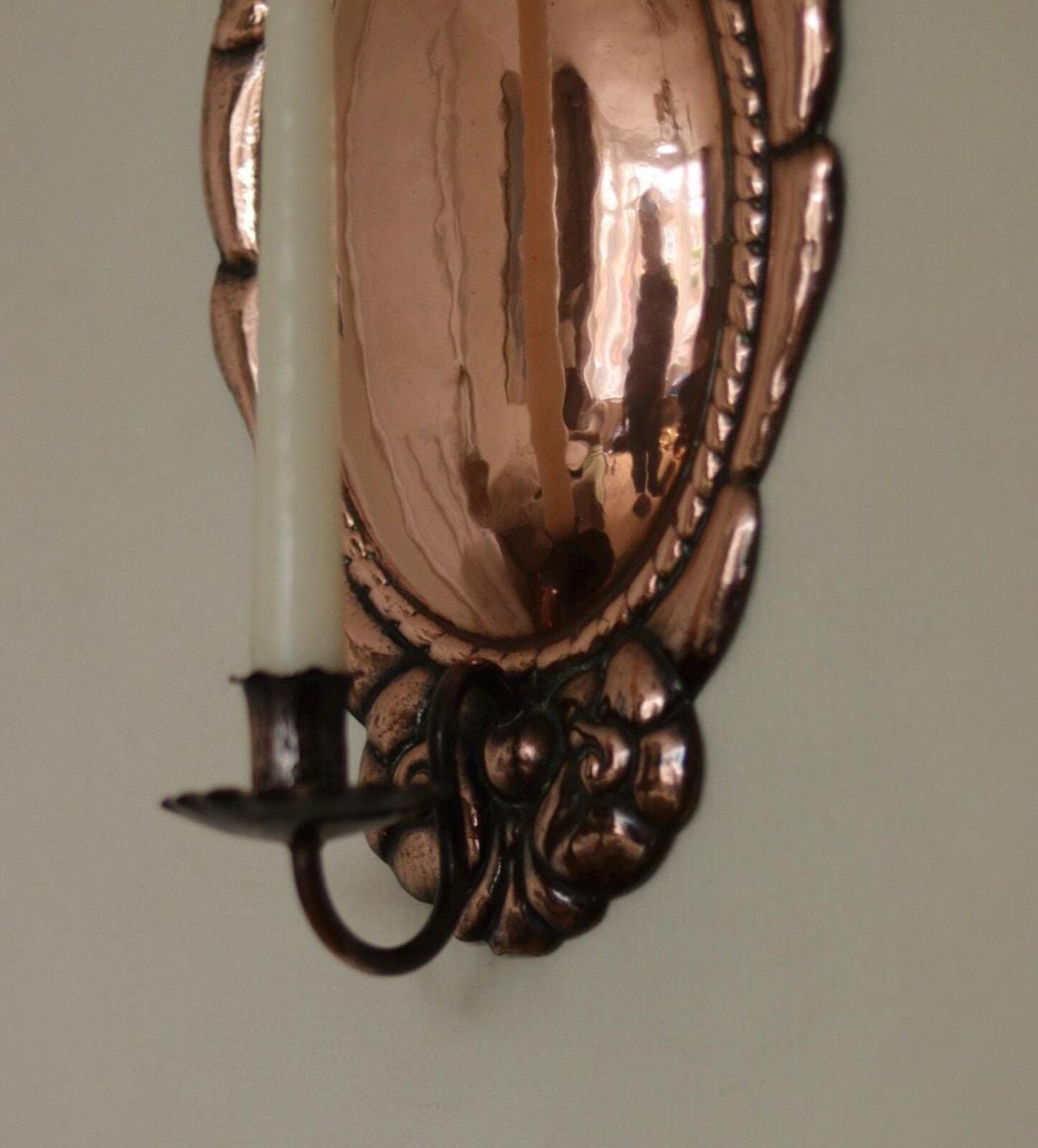 Pair of Vintage Swedish Copper Wall Sconces