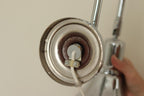 Danish 1960's Pair of Statement Trump Shape Lights in Chrome, designed by Börje Claes for Norlett Elit.