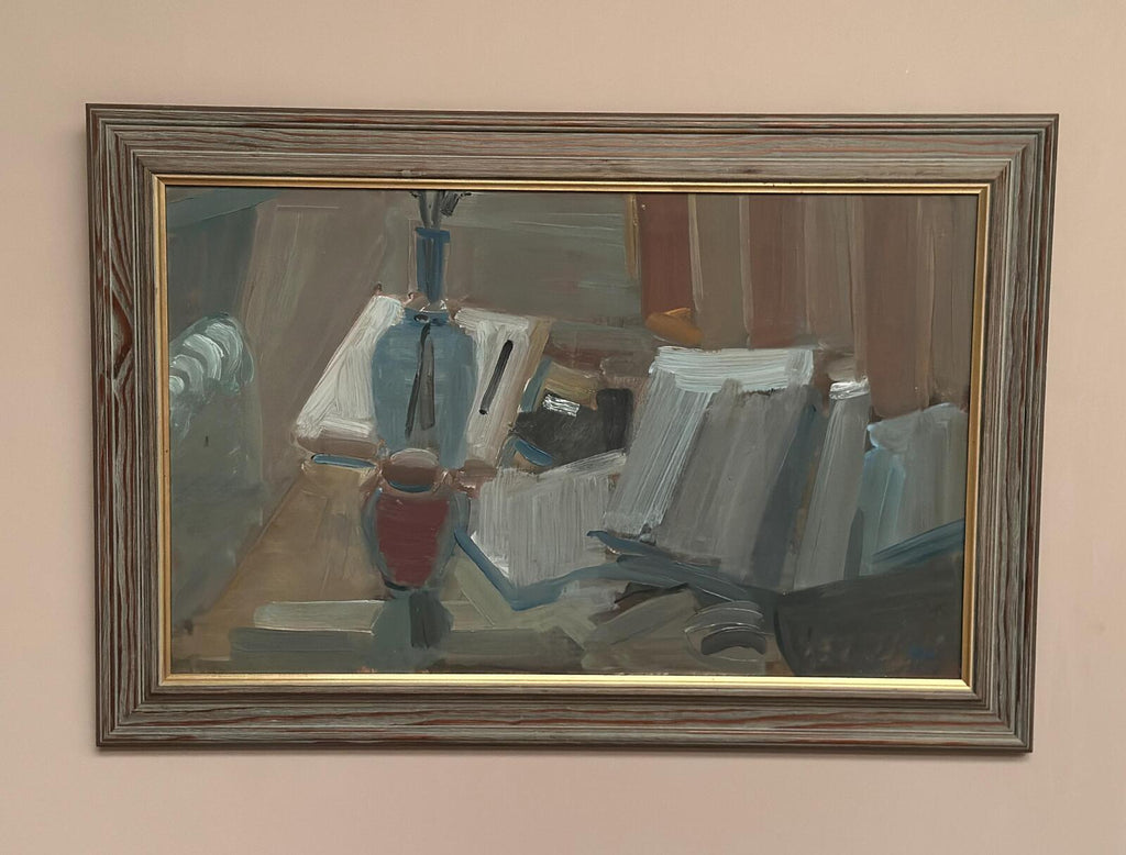 “Vase and Books” by Gösta Stawåsen