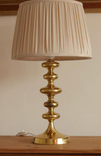 Pair of Swedish Brass Bobbin Table lamp