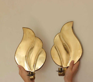 Pair Of Mid Century Swedish Brass Sconces