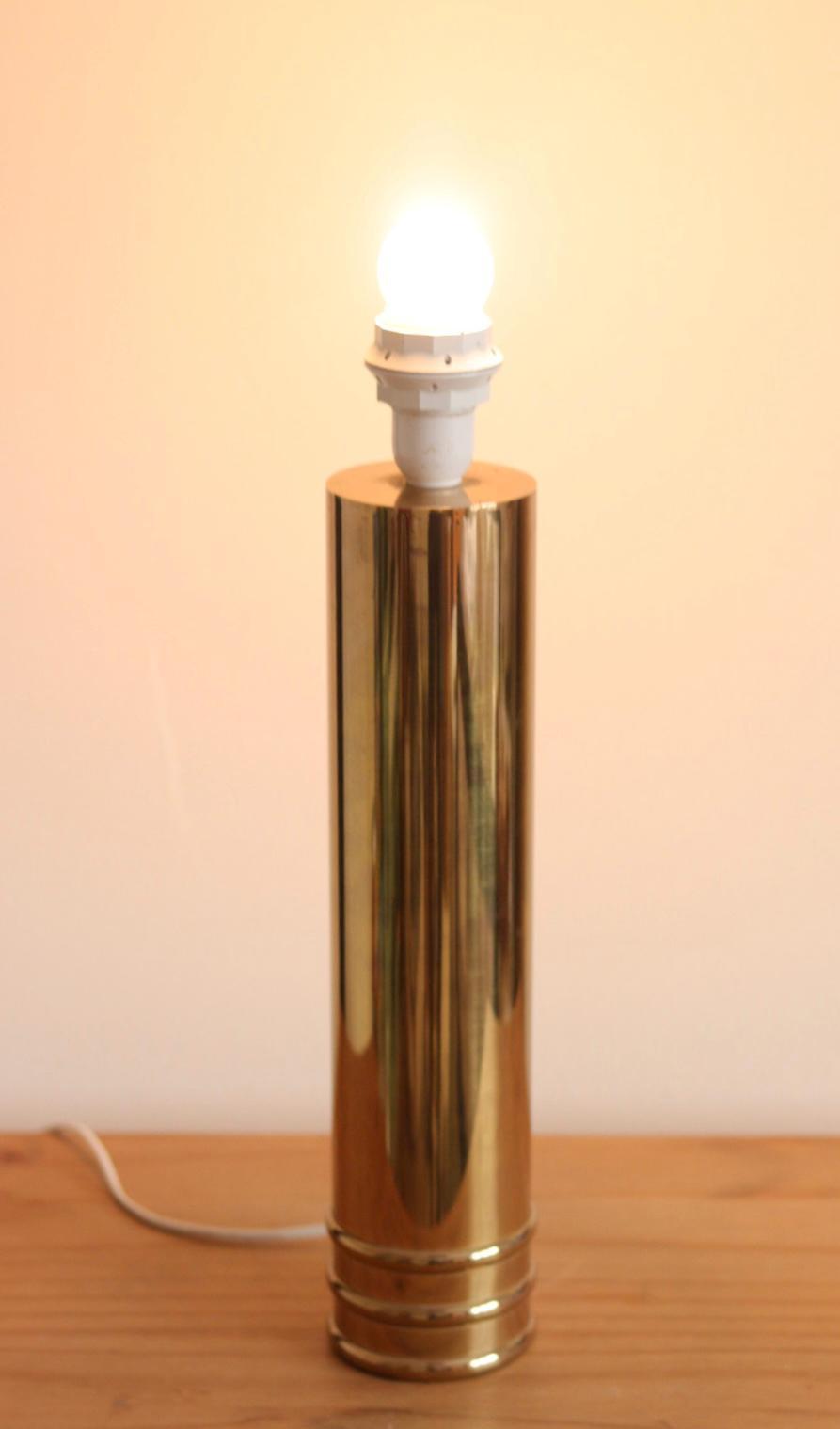 1960's Mid Century Swedish Large Brass Table Lamp by  Bergbom, Model B 010
