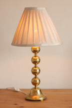Pair of Vintage Swedish Brass Bobbin Table Lamp By Aneta
