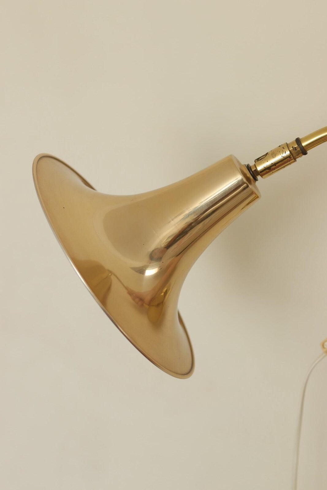 Danish 1960's Pair of Statement Trump Shape Lights in Brass, designed by Börje Claes for Norlett Elit.