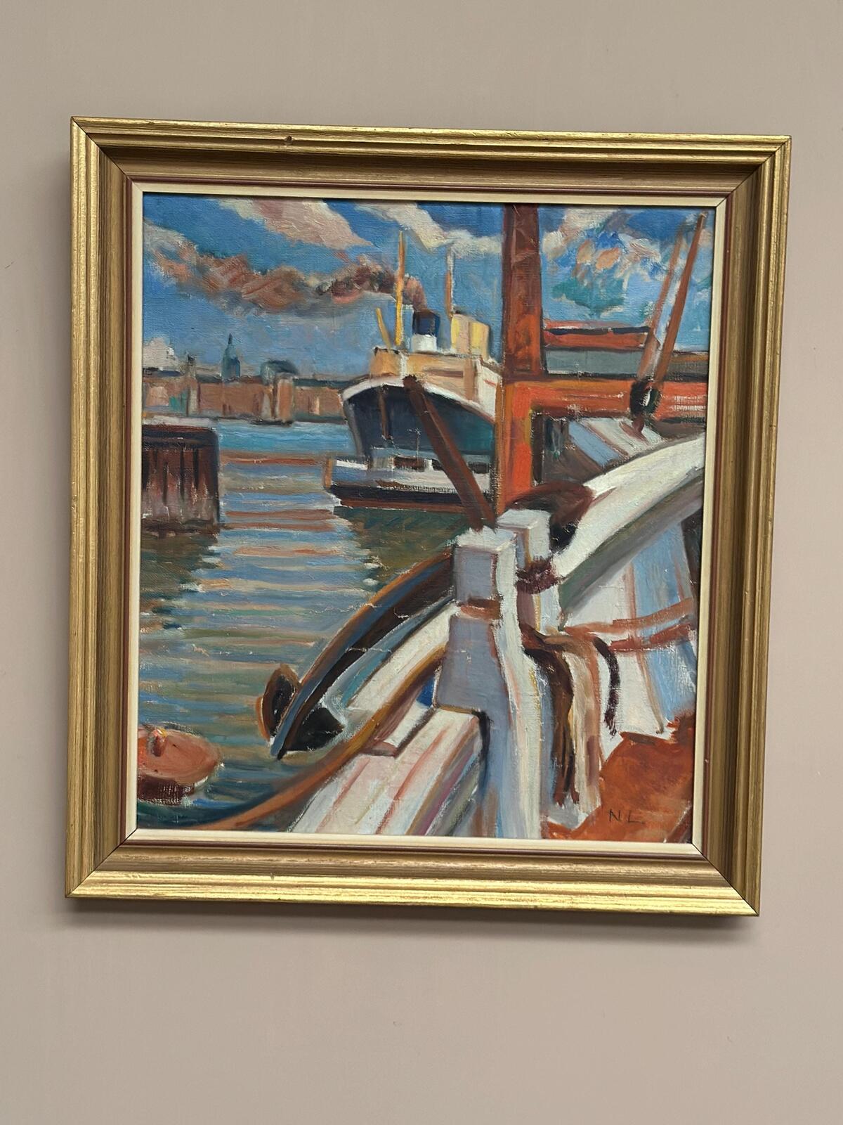 “Steamship in Harbor” By NL