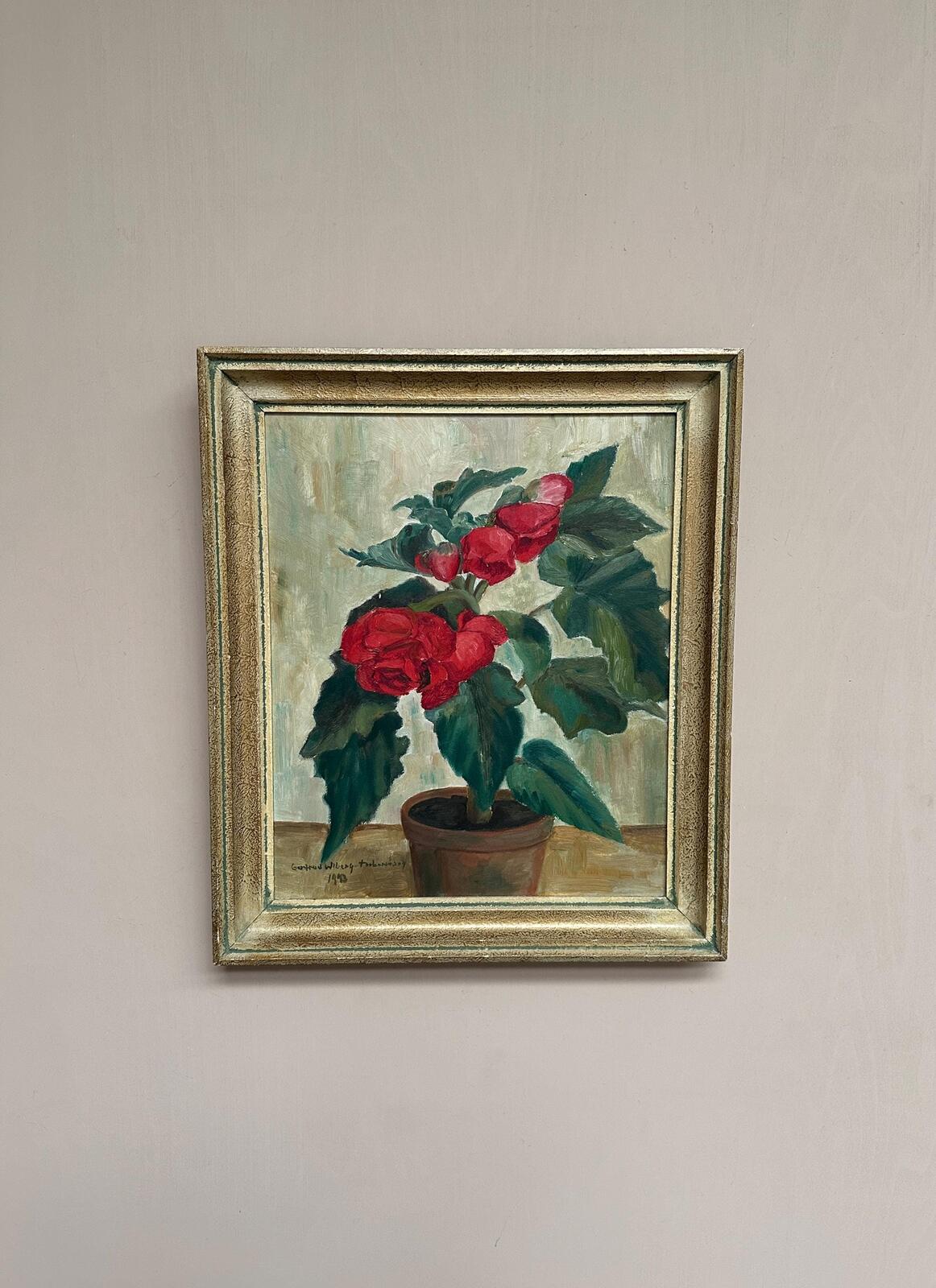 “Red Flower in Pot” by Gertrud Wiberg