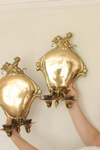 Pair Of Mid Century Swedish Brass Sconces