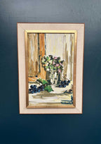 Original Swedish Oil on Canvas – “Still Life with Flowers and Grapes” by Aldo Altomare – Vintage & Framed – 64 × 46 cm (25.2" × 18.1")