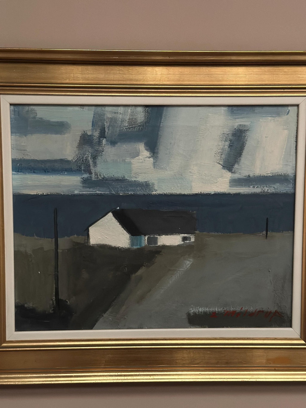“Coastal Motif with Houses” by Egon Møldrup