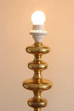 Pair of Swedish Brass Bobbin Table lamp
