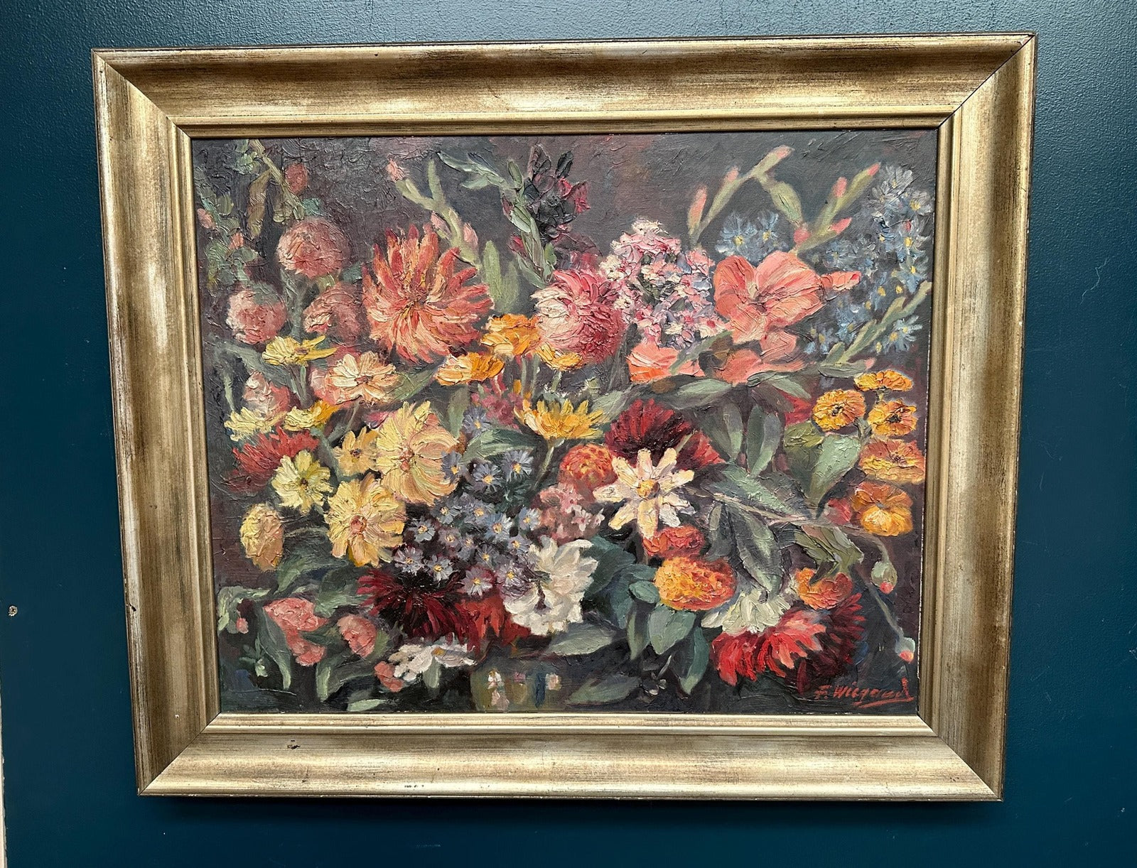 “Still Life with Flowers” by F. Wiegand