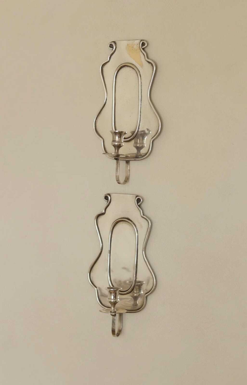 Pair Of Mid Century Swedish Pewter Sconces