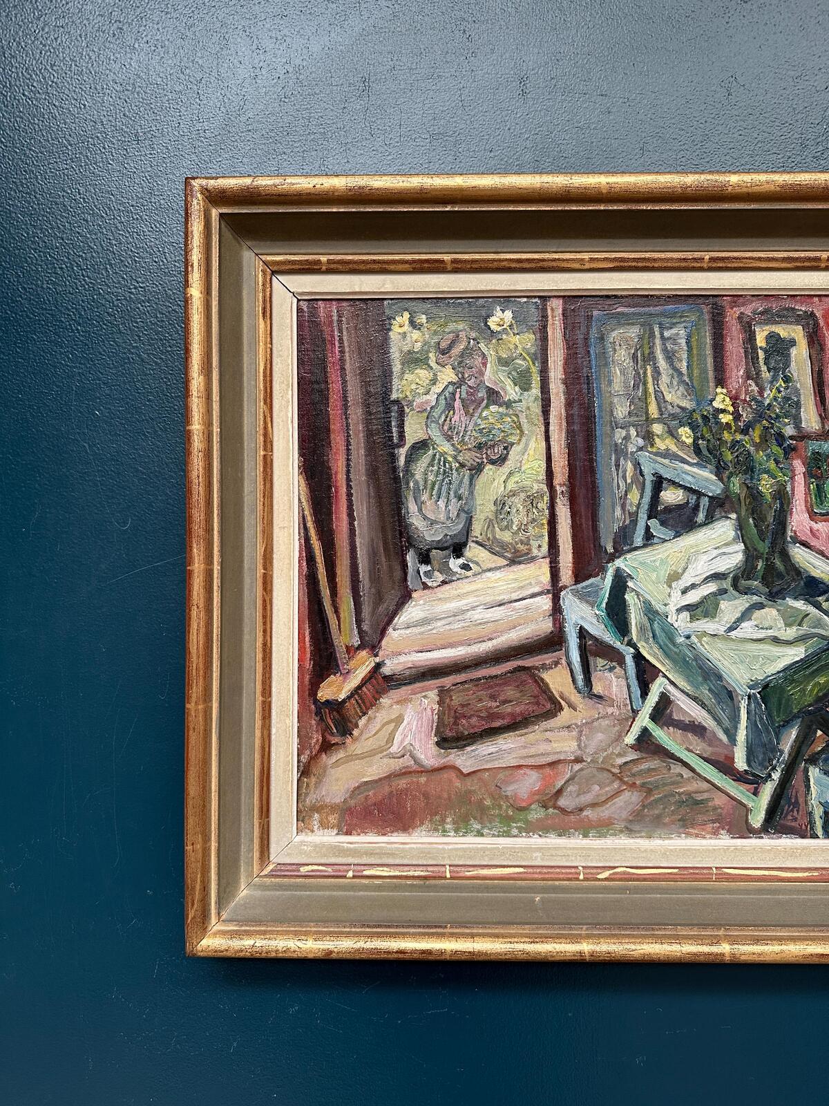 “Room Interior with Figure” by Olle Nordberg (1905–1986)