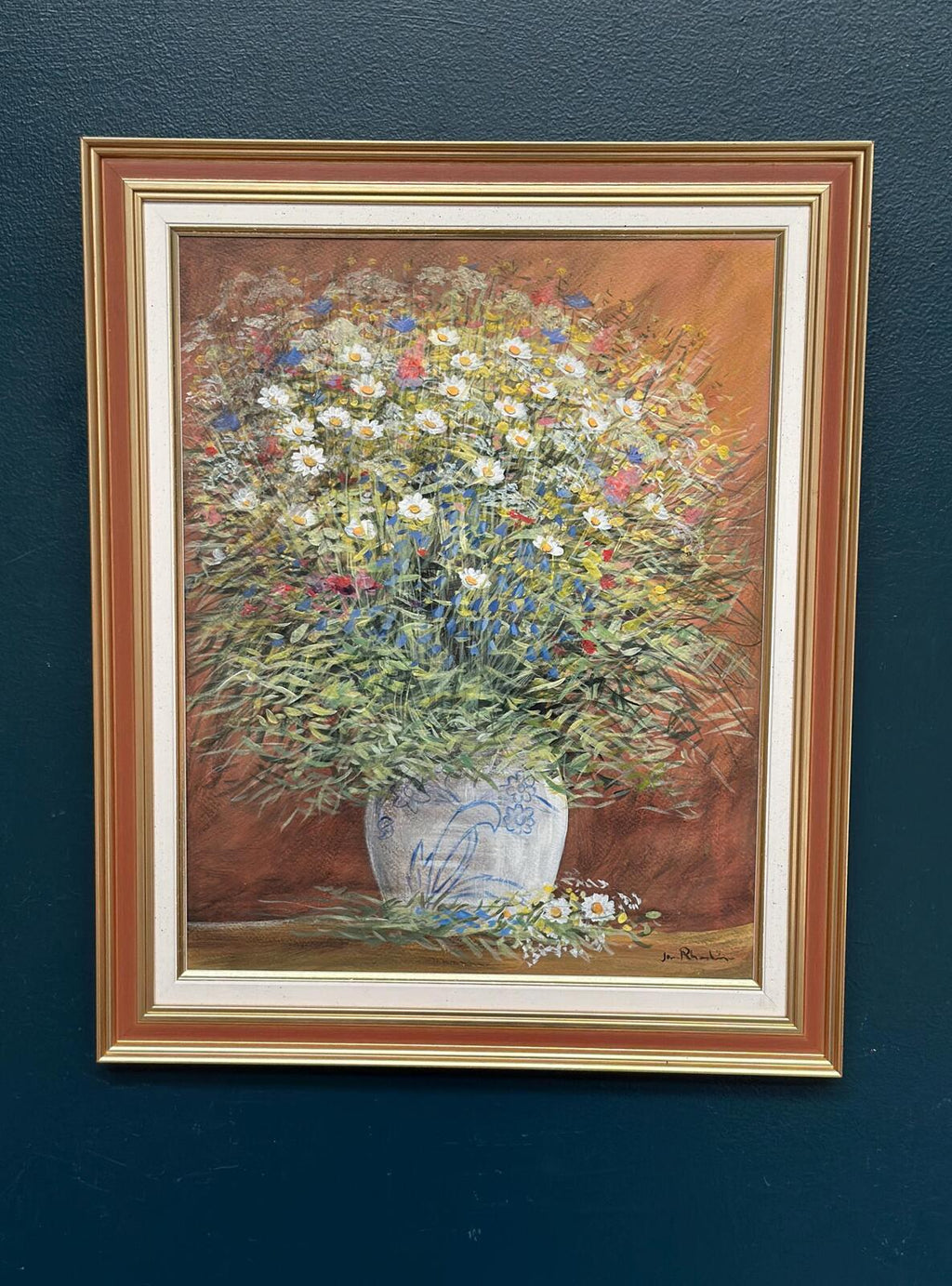 “Summer Flowers in a Pot” by Jan Rhodin (1938–2022)