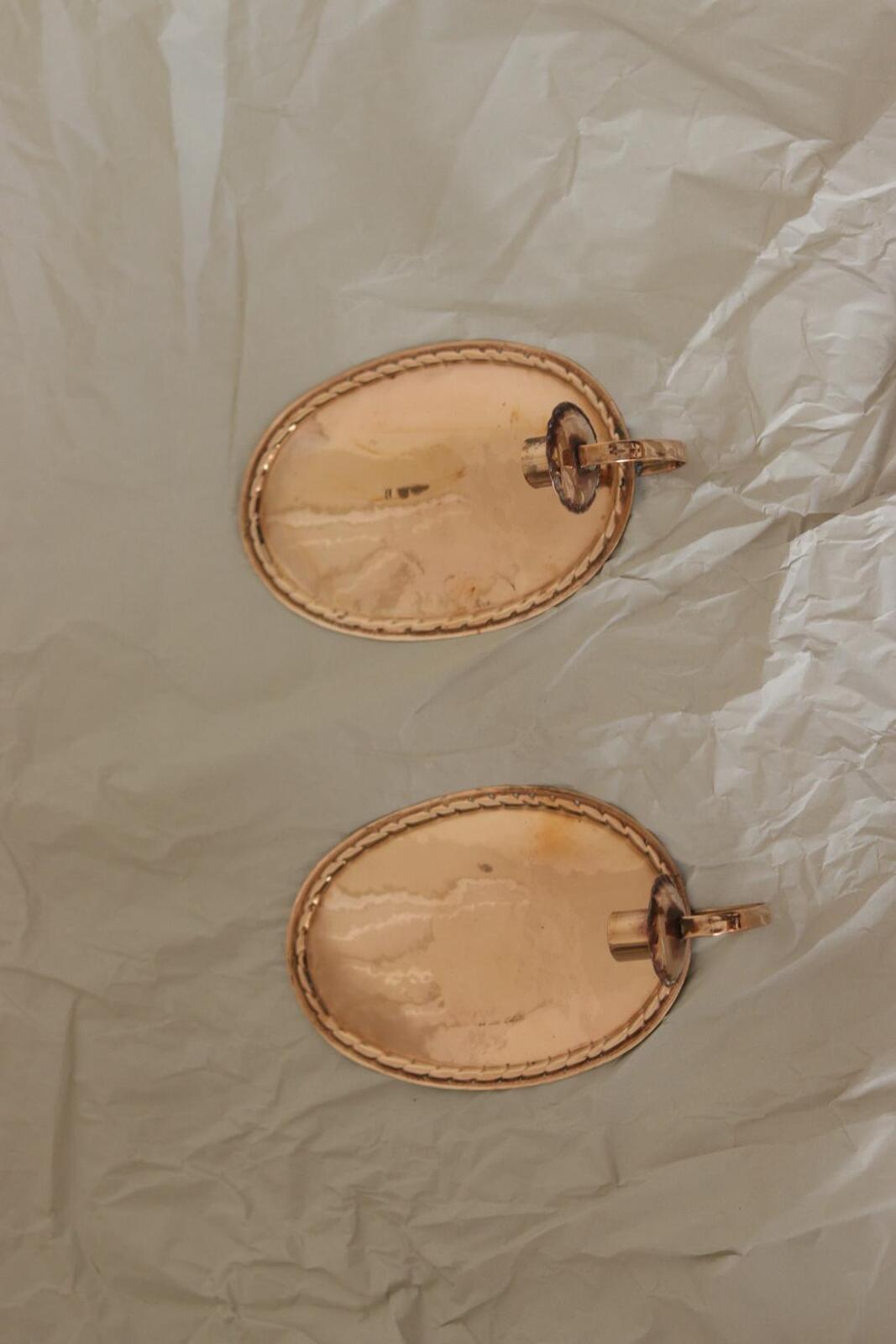 Pair of Swedish Copper Oval Wall Sconces