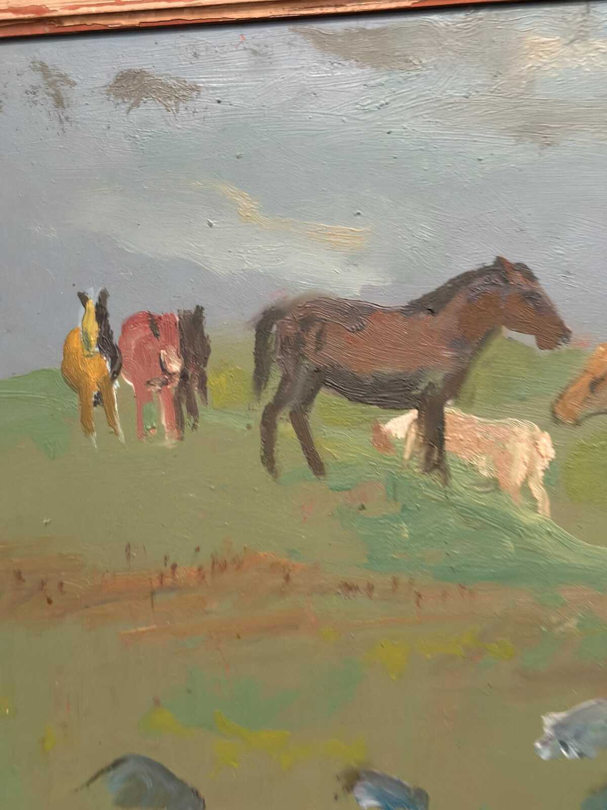 “Hästar på äng, Revinge” by Sigfrid Bengtsson