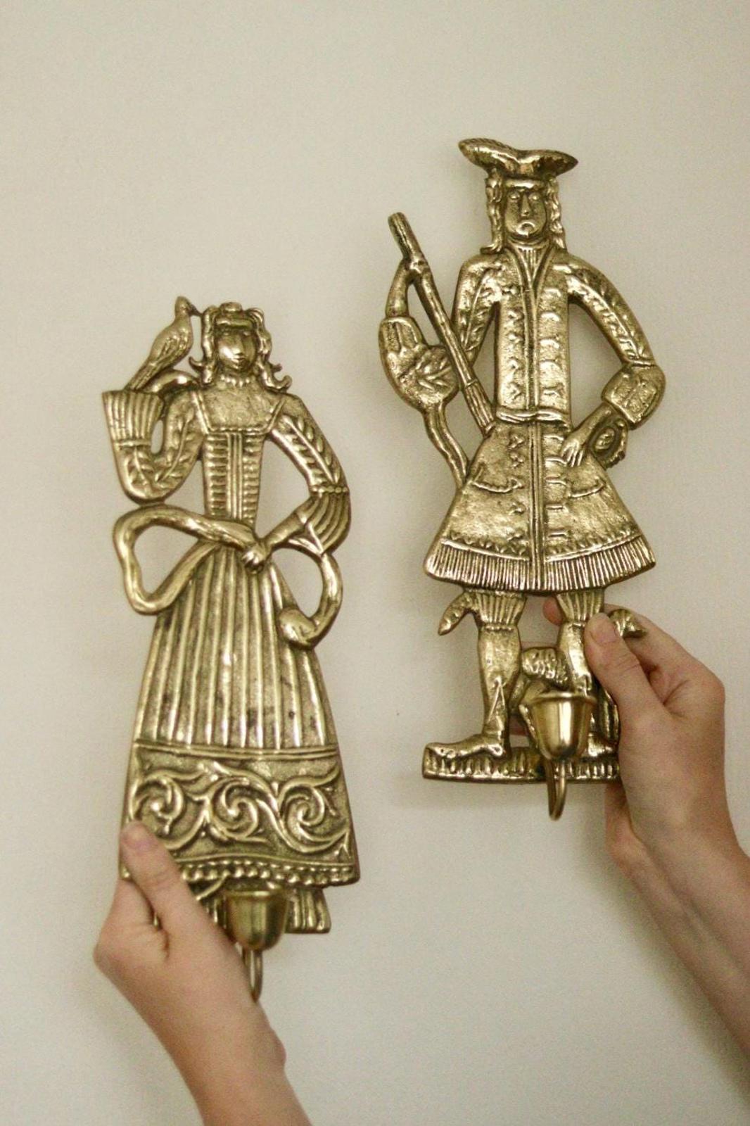 Pair of Mid-Century Brass Danish Sconces