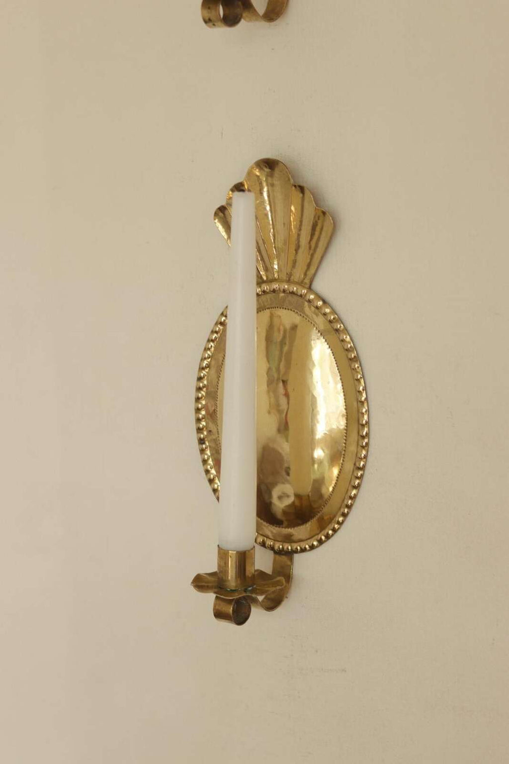 Pair Of Mid Century Swedish Brass Sconces Dated 1944
