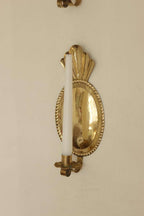 Pair Of Mid Century Swedish Brass Sconces Dated 1944