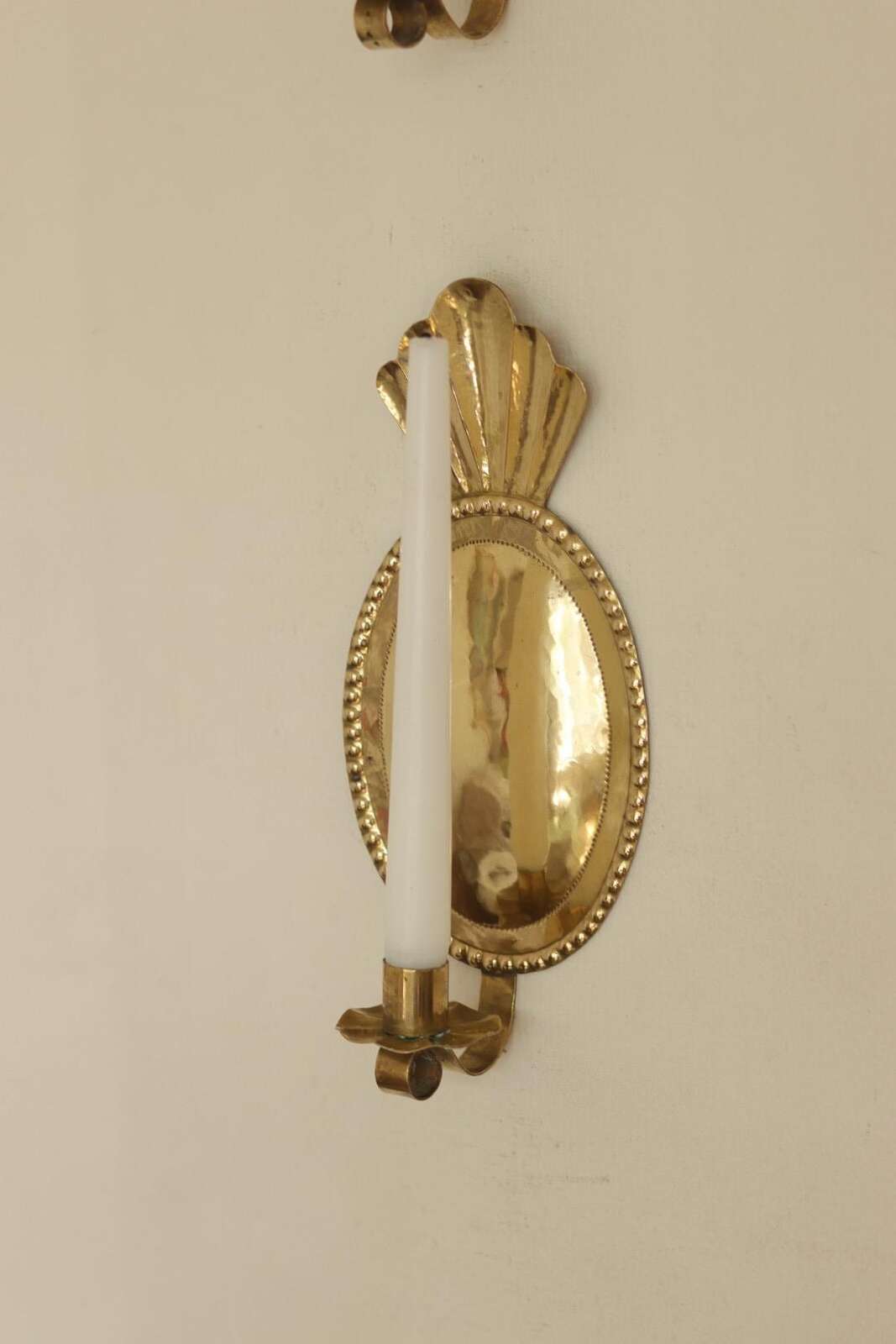 Pair Of Mid Century Swedish Brass Sconces Dated 1944