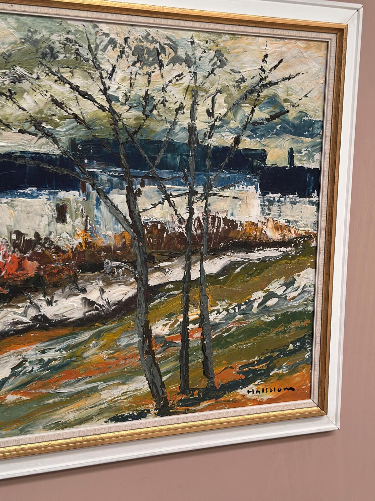“Landscape with Houses and Trees” by Stig Hallblom