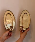 Pair Of Mid Century Swedish Brass Sconces