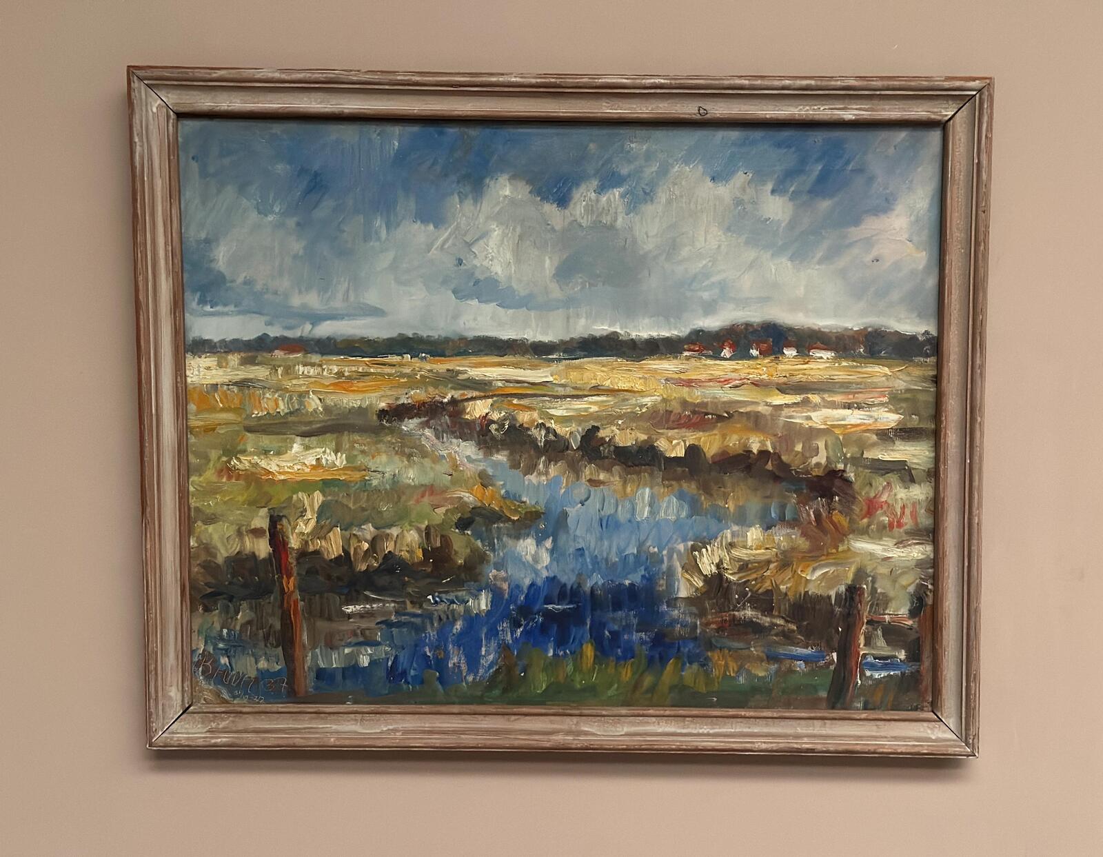 “Marsklandskap från Ribe” by Niels Mandrup Bruun (1918–1993)