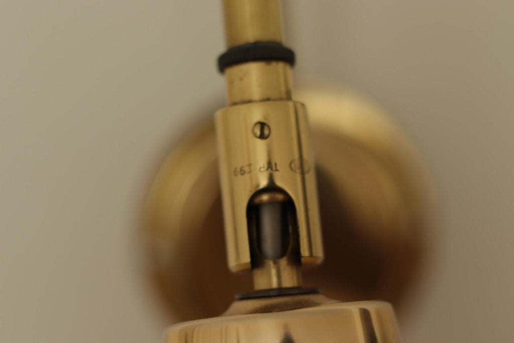 Danish 1960's Pair of Statement Trump Shape Lights in Brass, designed by Börje Claes for Norlett Elit.