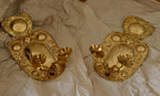 Baroque Style  Mid-Century Brass Swedish Sconces
