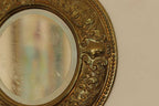 Pair of Swedish Double Arm Mid Century Style Brass Sconces with Mirror