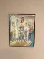 “Female Model in the Studio” by Olle C – Dated 1977