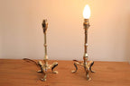 Pair Of  Victorian Antique Brass Pullman Railway Carriage Table Lamps