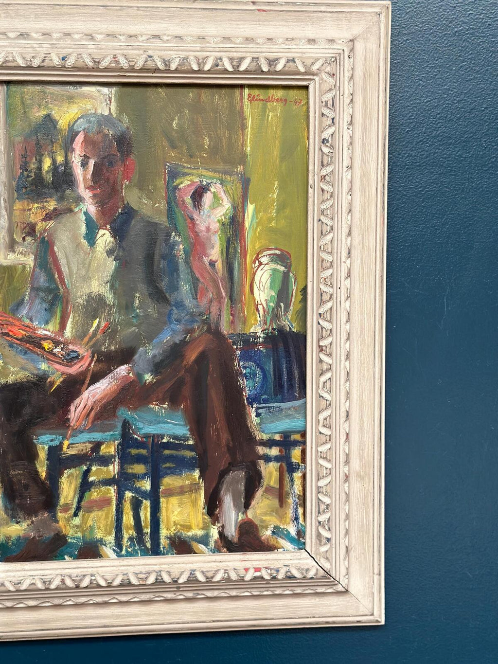 “Artist in His Studio” by Einar Lindberg (1916–1993)