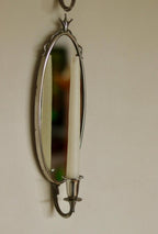 Pair of Mid Century Swedish Pewter Sconces with Mirror by Svenskt - Tenn